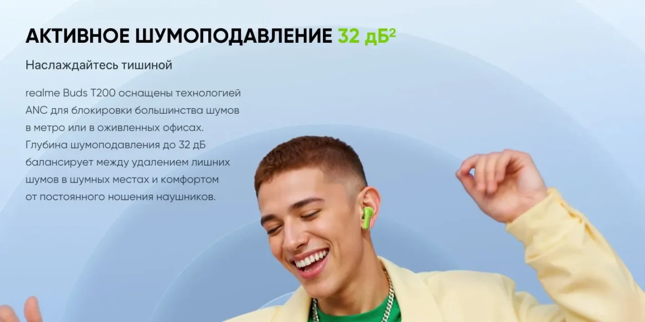 TWS-гарнитура Realme Buds T200 синий/черный 5