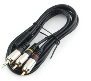 Кабель Audio 3.5мм/2*RCA Male-Male 1.5м Cablexpert CCAB-02-35M2RM-1.5MB PRO-серия, черный 1