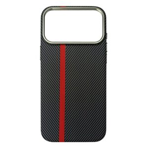Чехлы Carbon fiber with MagSafe for IPhone 17ProMax Black/Red 1