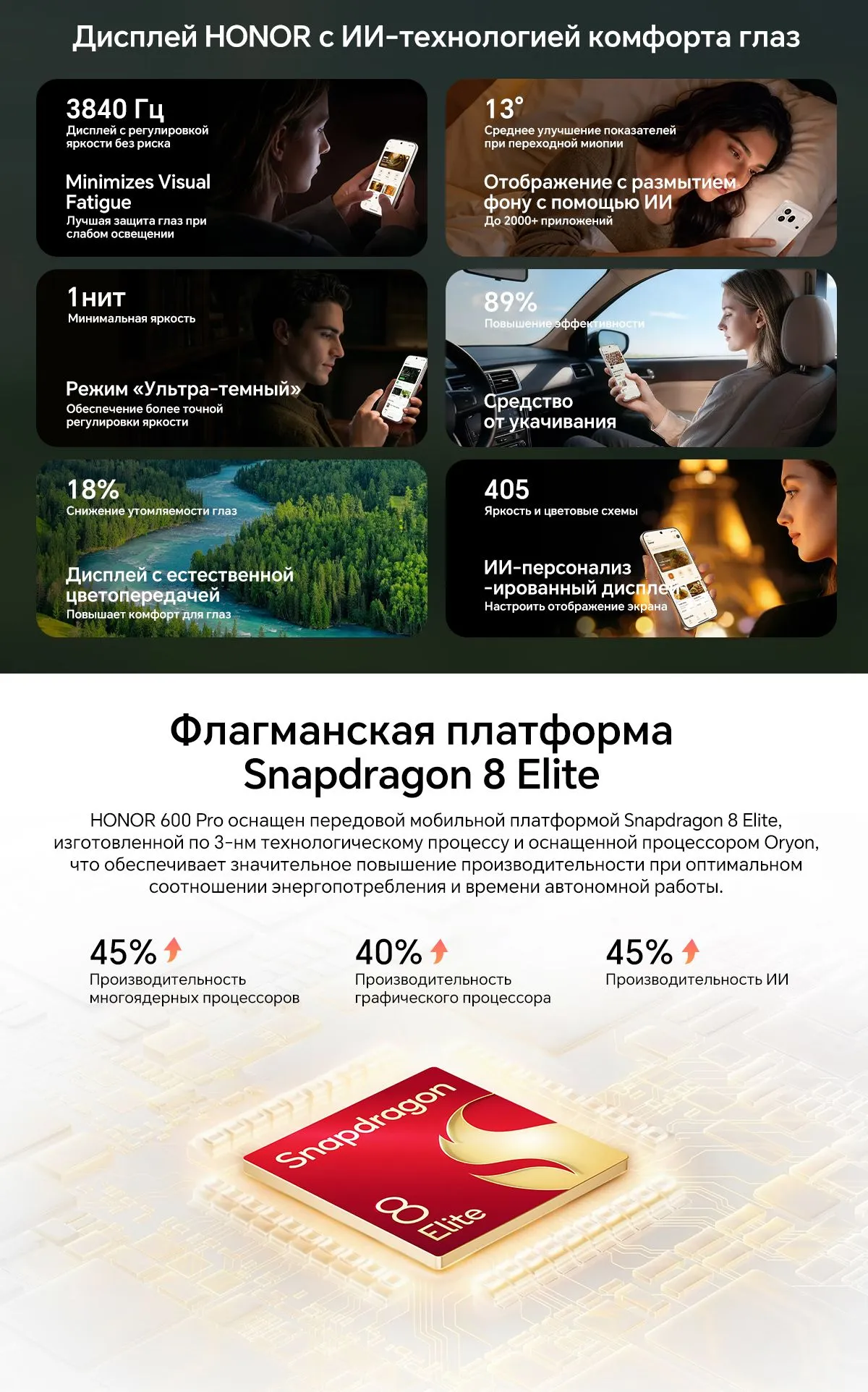 Смартфон HONOR 600 8/256 ГБ Бежевый 8