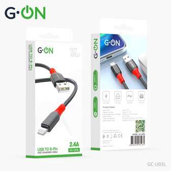 Кабель USB/Lightning G-ON GC-U03 (тканевый) 2.4А 1m черный 2 Кабель USB/Lightning G-ON GC-U03 (тканевый) 2.4А 1m черный 2