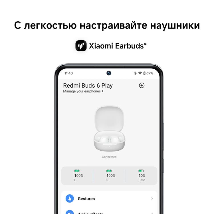 TWS-гарнитура Xiaomi Redmi Buds 6 Play, черный 12