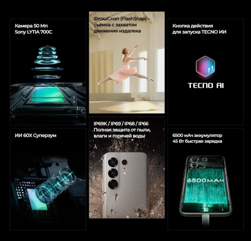 Смартфон TECNO Camon 50 Ultra 5G 8/512GB Moonshadow Black 2