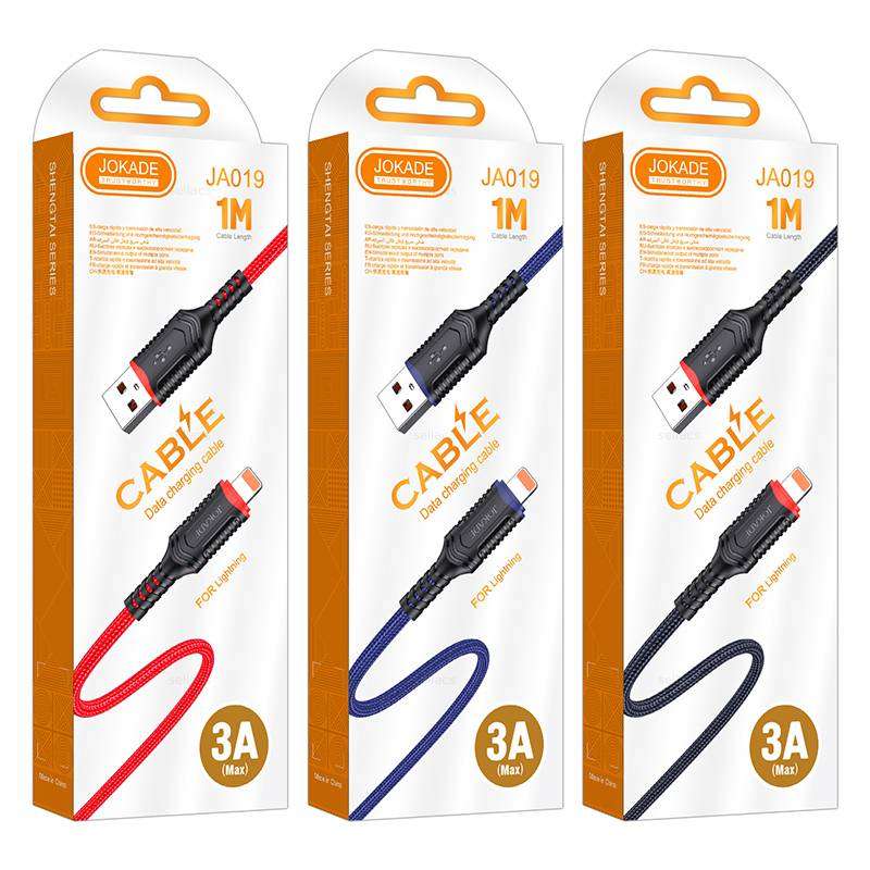 Кабель USB/Lightning Jokade JA019 3A 1m black 2 Кабель USB/Lightning Jokade JA019 3A 1m black 2