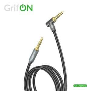 Кабель GrifON GF-AUX01 3.5mm (папа)/3.5mm (папа) Г-образный black 1 Кабель GrifON GF-AUX01 3.5mm (папа)/3.5mm (папа) Г-образный black 1