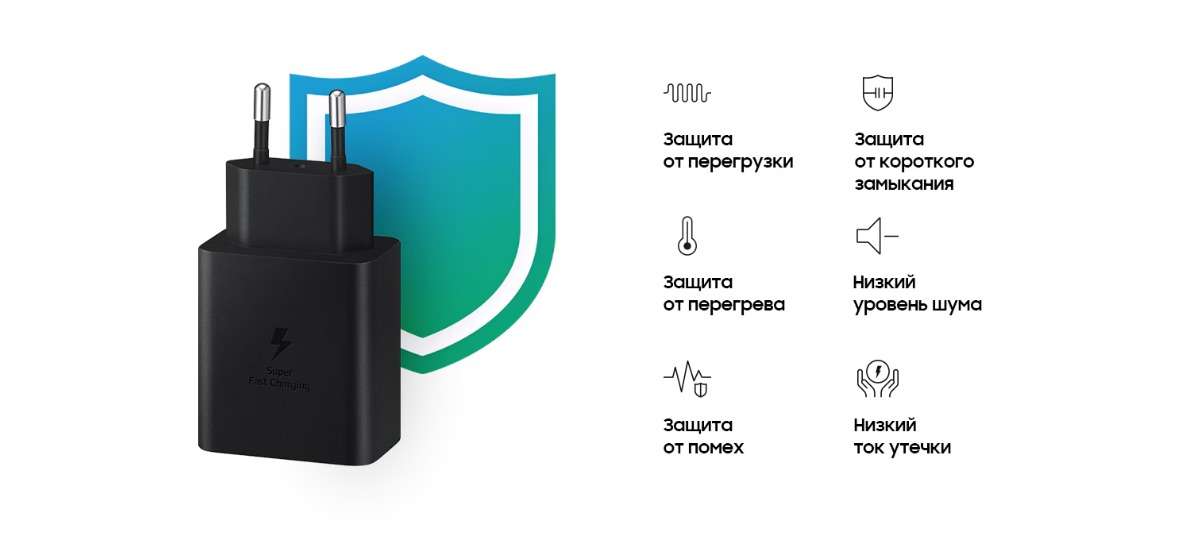 СЗУ Samsung 45w + кабель Original черный 3 Samsung-USB-C-45W-EP-T4510-03