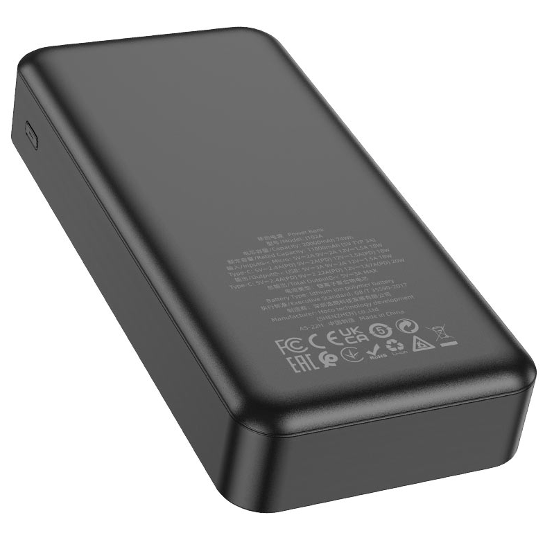 Power Bank Hoco J102A Cool figure PD20W+QC3.0 power bank(20000mAh) black 3 Power Bank Hoco J102A Cool figure PD20W+QC3.0 power bank(20000mAh) black 3