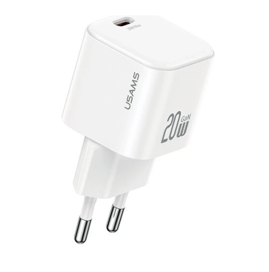 СЗУ USAMS CC260 20W GaN Mini Fast Charger USB-C white 1 СЗУ USAMS CC260 20W GaN Mini Fast Charger USB-C white 1