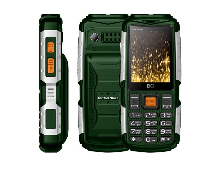 Мобильный телефон BQ-2430 Tank Power Green-Silver Dual SIM 2 Мобильный телефон BQ-2430 Tank Power Green-Silver Dual SIM 2