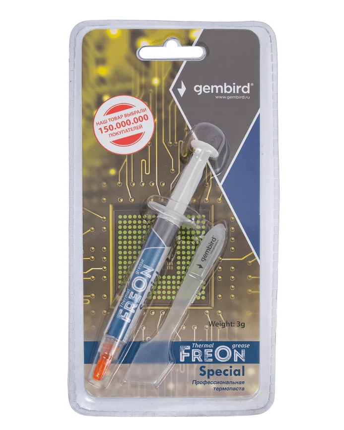 Термопаста Gembird FreOn Special GF-11-3, 3 г, шприц 2 Термопаста Gembird FreOn Special GF-11-3, 3 г, шприц 2