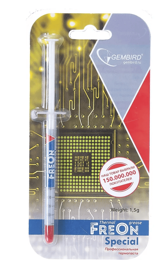 Термопаста Gembird FreOn Special GF-11-1.5, 1,5 г, шприц 2 Термопаста Gembird FreOn Special GF-11-1.5, 1,5 г, шприц 2