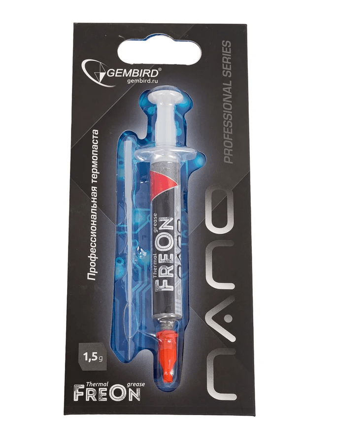 Термопаста Gembird FreOn Nano GF-31-1.5, 1,5 г, шприц 2 Термопаста Gembird FreOn Nano GF-31-1.5, 1,5 г, шприц 2