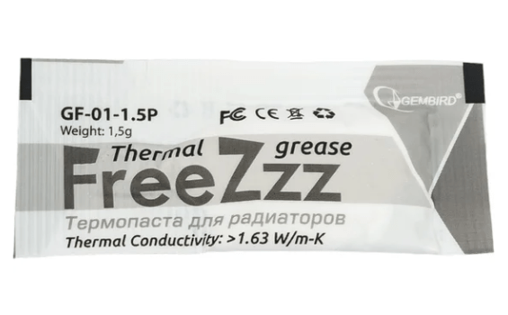 Термопаста Gembird FreeZzz GF-01-1.5P, 1,5гр пакетик 2 Термопаста Gembird FreeZzz GF-01-1.5P, 1,5гр пакетик 2