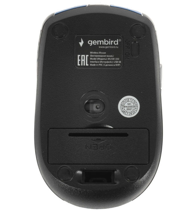Мышь беспроводная Gembird MUSW-330-1, синий, USB 6 Мышь беспроводная Gembird MUSW-330-1, синий, USB 6