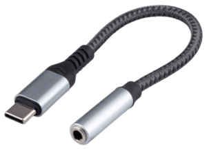 Переходник USB Type-C/Jack3.5F+Type-C(F), Cablexpert, 0.15м, серый CCA-UC3.5F-AL 1