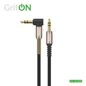 Кабель GrifON GF-AUX03 3.5mm (папа)/3.5mm (папа) Г-образный с пружиной black 1