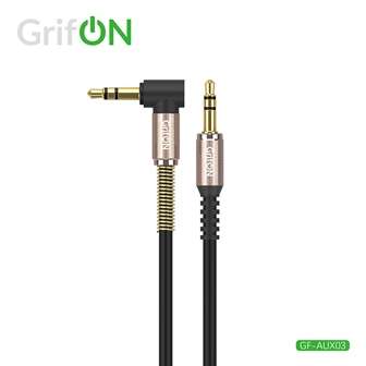 Кабель GrifON GF-AUX03 3.5mm (папа)/3.5mm (папа) Г-образный с пружиной black 1 Кабель GrifON GF-AUX03 3.5mm (папа)/3.5mm (папа) Г-образный с пружиной black 1