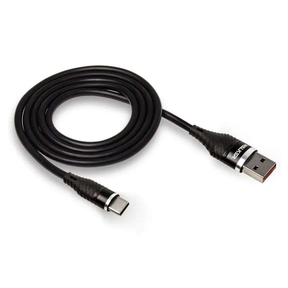Кабель USB/Type-C WALKER C735 3.1A прорезиненн. металл. 2м black 1 Кабель USB/Type-C WALKER C735 3.1A прорезиненн. металл. 2м black 1