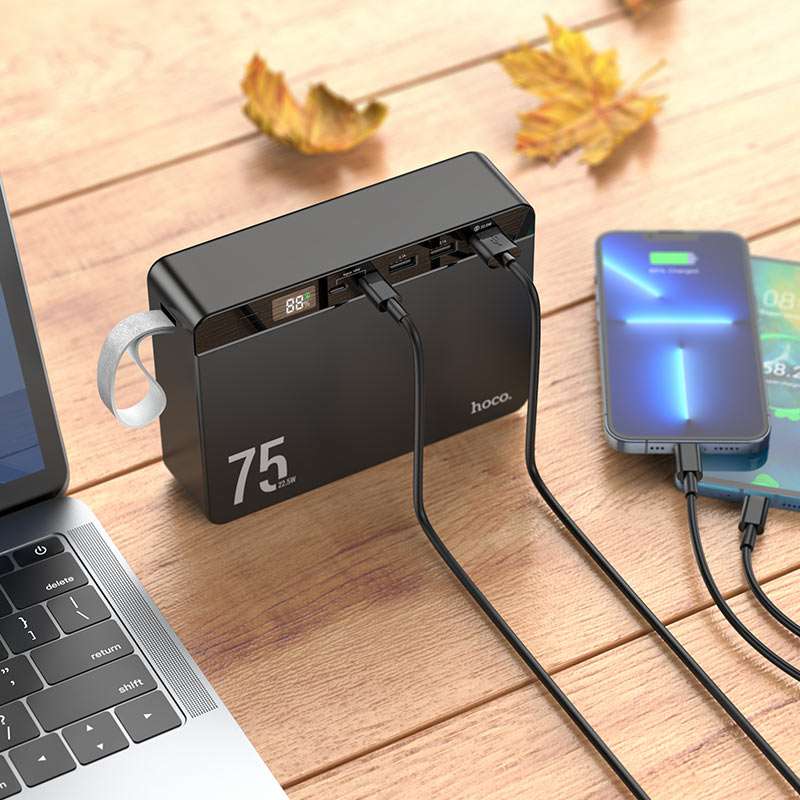 Power Bank Hoco J94 Overlord 22.5W fully compatible power bank(75000mAh) black 2 Power Bank Hoco J94 Overlord 22.5W fully compatible power bank(75000mAh) black 2