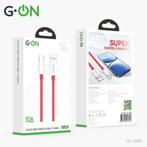 Кабель USB/Type-C G-ON GC-U09C Warp Charge (iPhone,Huawei,Honor,Vivo,Oppo,OnePluse) 10А 1,5м красный 2 Кабель USB/Type-C G-ON GC-U09C Warp Charge (iPhone,Huawei,Honor,Vivo,Oppo,OnePluse) 10А 1,5м красный 2
