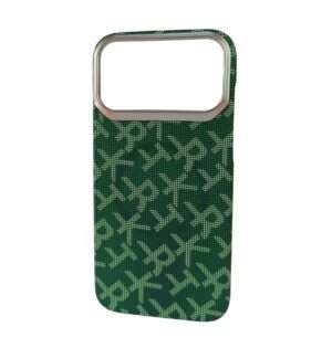 Чехлы Carbon fiber with MagSafe for IPhone 17Pro Green 1