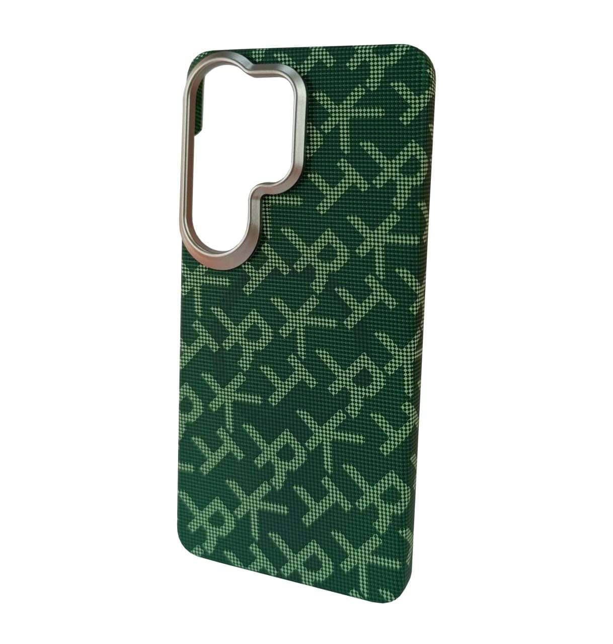 Чехлы Carbon fiber with MagSafe for Samsung A56 Green 1 Чехлы Carbon fiber with MagSafe for Samsung A56 Green 1