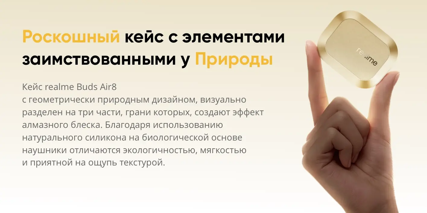 Беспроводные наушники Xiaomi RealMe Buds Air 8 RMA2503 Gold CN 4