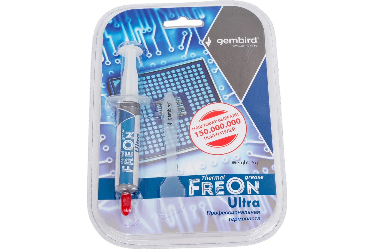 Термопаста Gembird FreOn Ultra GF-21-5, 5гр, шприц 3 Термопаста Gembird FreOn Ultra GF-21-5, 5гр, шприц 3