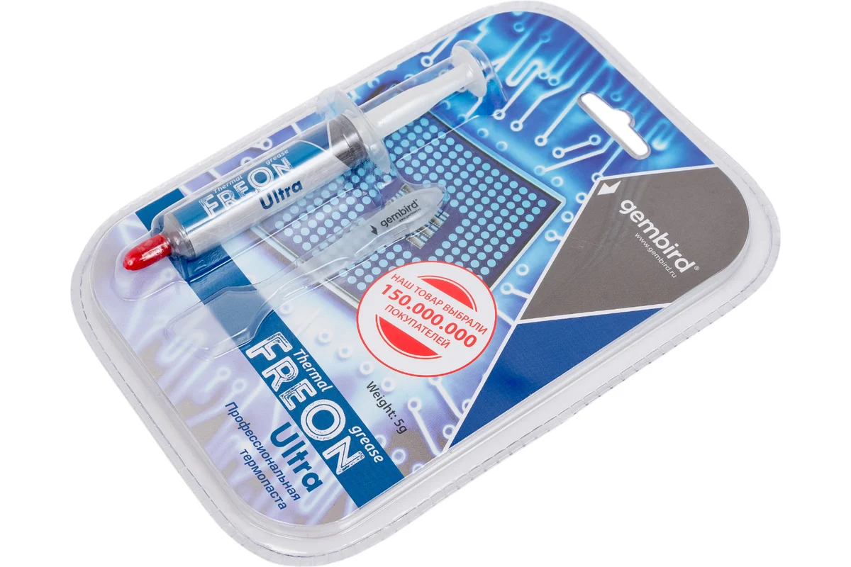 Термопаста Gembird FreOn Ultra GF-21-5, 5гр, шприц 5 Термопаста Gembird FreOn Ultra GF-21-5, 5гр, шприц 5