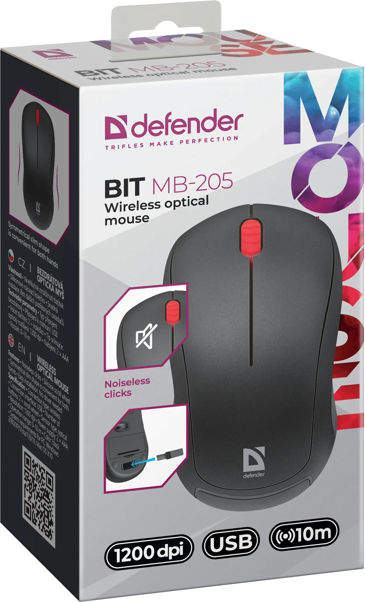 Мышь беспроводная Defender Bit MB-205, черный 3 Мышь беспроводная Defender Bit MB-205, черный 3