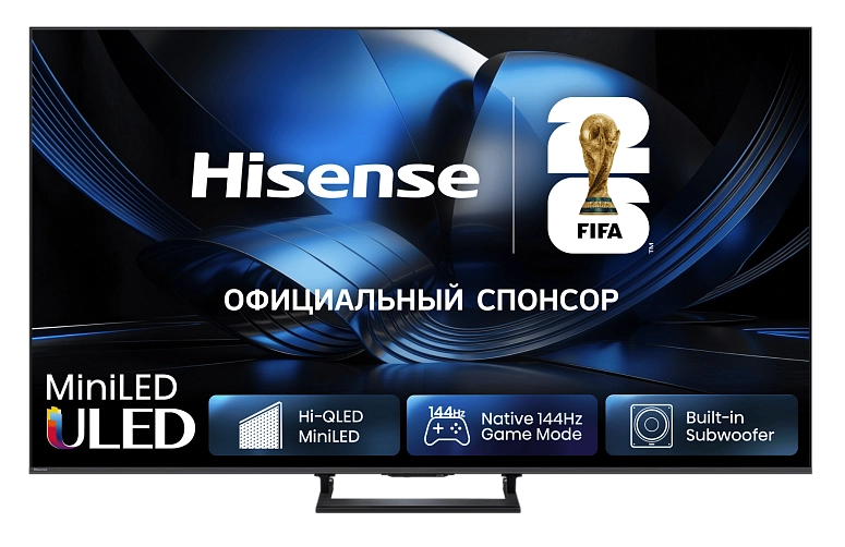 55" Телевизор Hisense 55U7S черный MiniLED 3840x2160, 4K Ultra HD, 144 Гц, Wi-Fi, Smart TV, HomeOS 1 55" Телевизор Hisense 55U7S черный MiniLED 3840x2160, 4K Ultra HD, 144 Гц, Wi-Fi, Smart TV, HomeOS 1