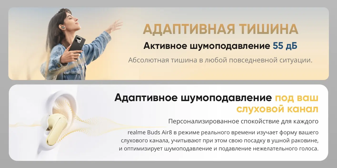Беспроводные наушники Xiaomi RealMe Buds Air 8 RMA2503 Gold CN 8