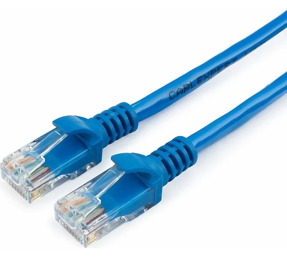 Патчкорд UTP Cablexpert PP12-3M/B кат.5e, 3м, литой, многожильный (синий) 2 Патчкорд UTP Cablexpert PP12-3M/B кат.5e, 3м, литой, многожильный (синий) 2