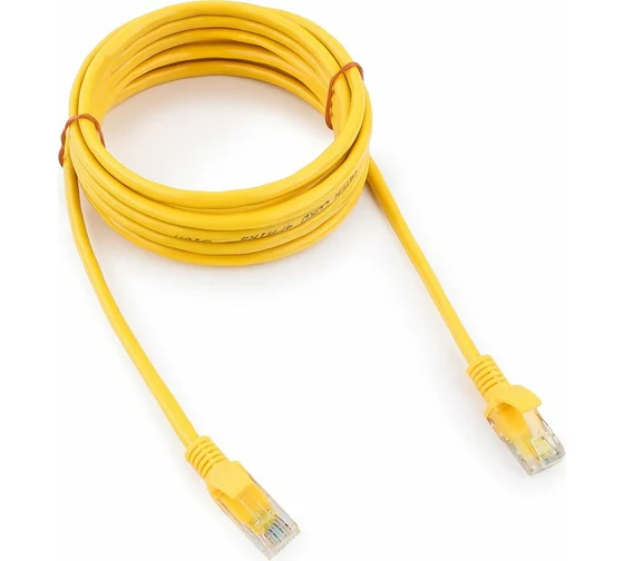 Патчкорд UTP Cablexpert PP12-3M/Y кат.5e, 3м, литой, многожильный (жёлтый) 1 Патчкорд UTP Cablexpert PP12-3M/Y кат.5e, 3м, литой, многожильный (жёлтый) 1