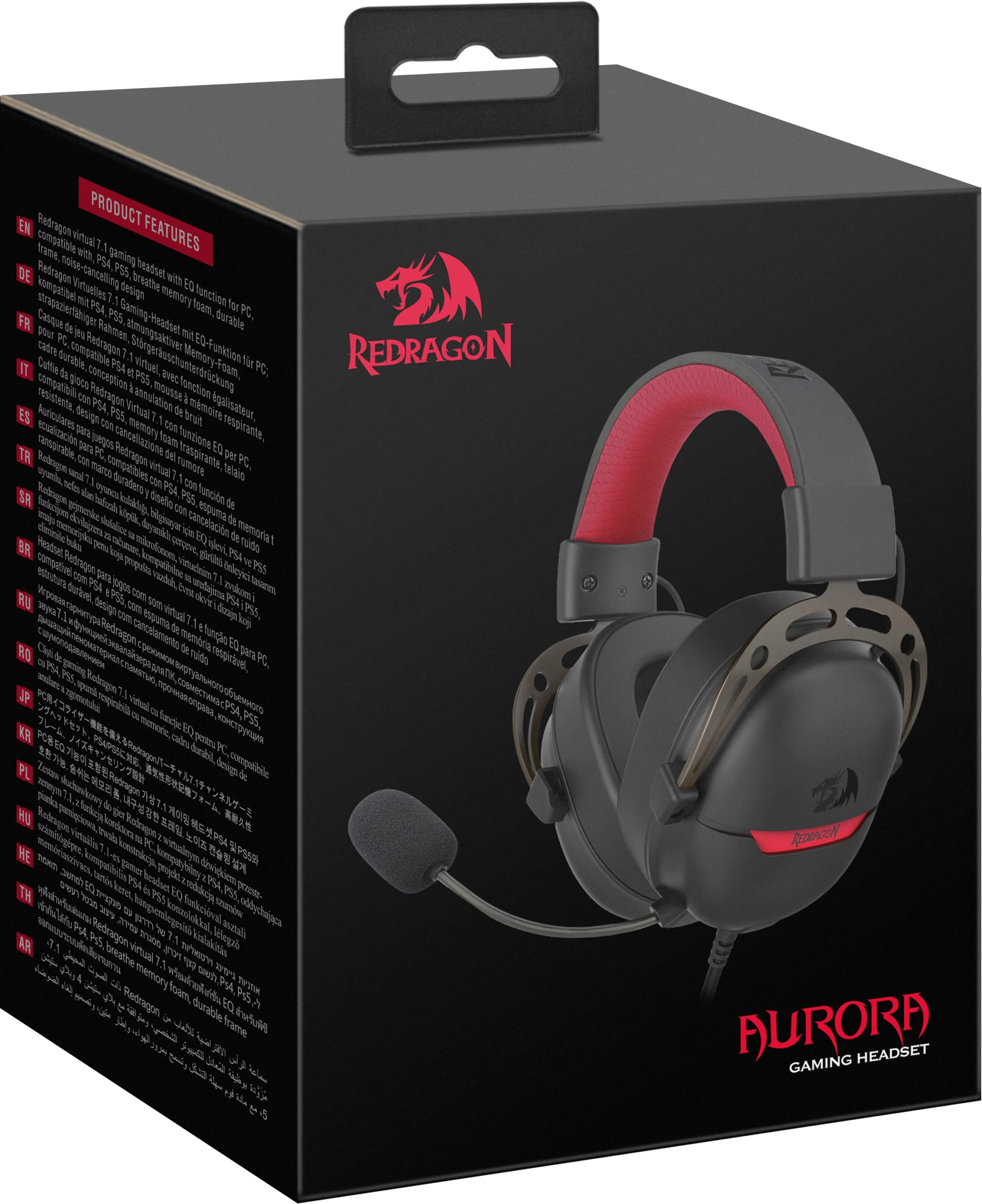 Гарнитура игровая Redragon Aurora, USB, черный 7 Гарнитура игровая Redragon Aurora, USB, черный 7