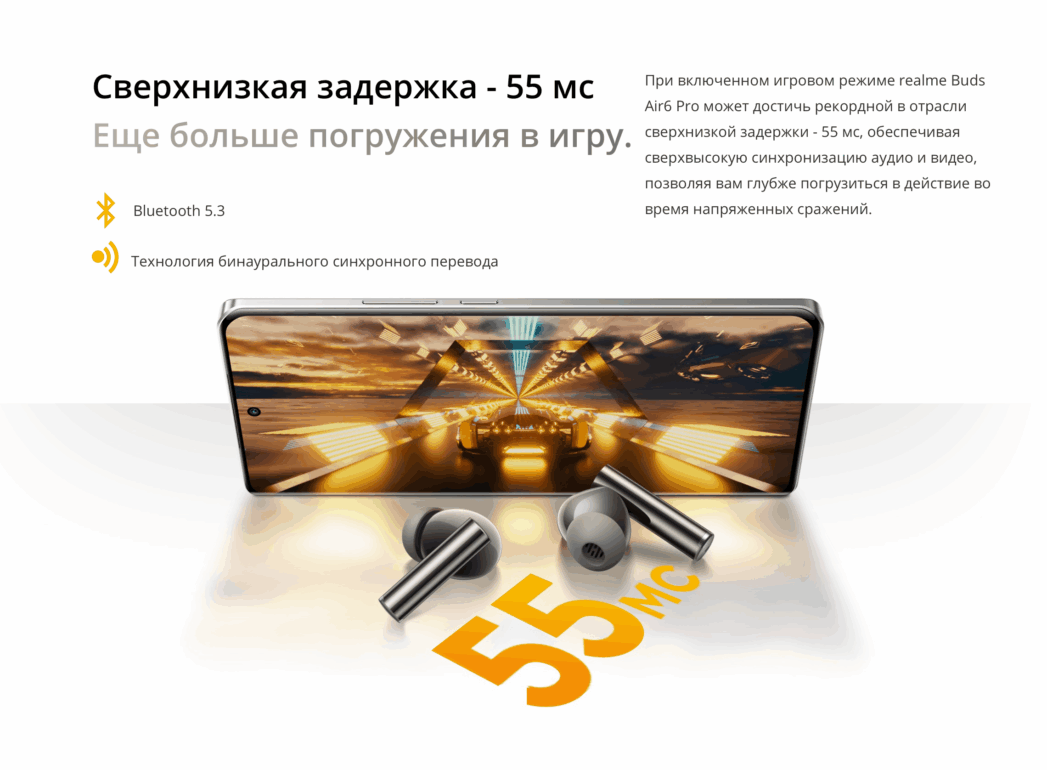 Беспроводные наушники Xiaomi RealMe Buds Air 6 Pro RMA2401 Blue EU - 12