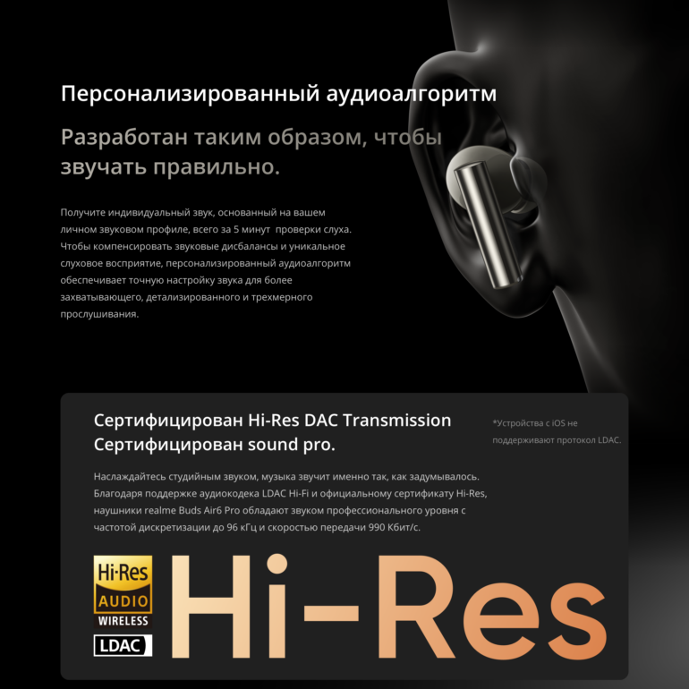 Беспроводные наушники Xiaomi RealMe Buds Air 6 Pro RMA2401 Blue EU - 4