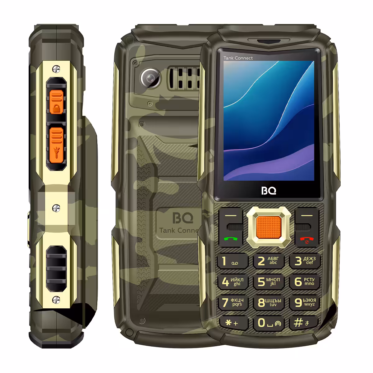 Мобильный телефон BQ-2430L Tank Connect Camouflage+Gunmetal Dual SIM 1 Мобильный телефон BQ-2430L Tank Connect Camouflage+Gunmetal Dual SIM 1