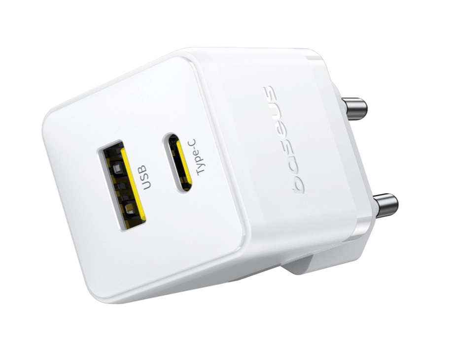 СЗУ Baseus Palm Fast Charger C+U 20W EU Moon White (with Cable USB-C to USB-C 60W) 5 СЗУ Baseus Palm Fast Charger C+U 20W EU Moon White (with Cable USB-C to USB-C 60W) 5