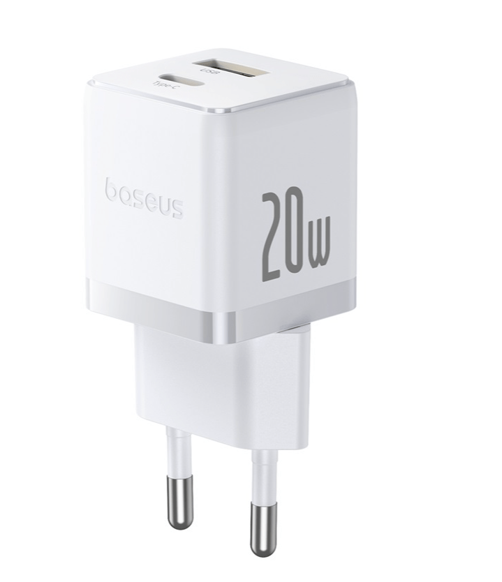 СЗУ Baseus Palm Fast Charger C+U 20W EU Moon White (with Cable USB-C to USB-C 60W) 1 СЗУ Baseus Palm Fast Charger C+U 20W EU Moon White (with Cable USB-C to USB-C 60W) 1