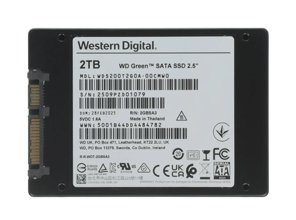 SSD WDC WDS200T2G0A SATA2.5" 2TB Green 4 SSD WDC WDS200T2G0A SATA2.5" 2TB Green 4