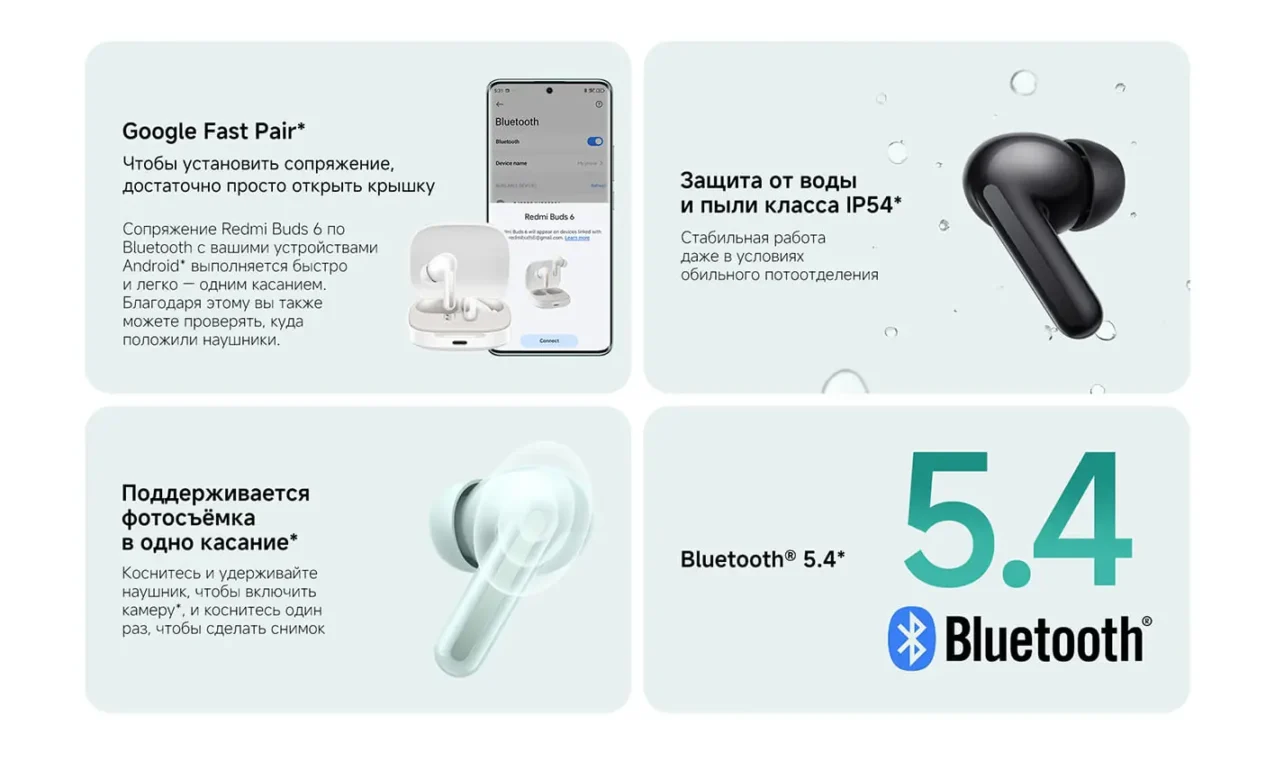 Беспроводные наушники Xiaomi Redmi Buds 6 BHR9245GL Green GL 16 Беспроводные наушники Xiaomi Redmi Buds 6 BHR9245GL Green GL 16