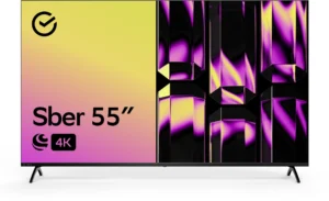 55" Телевизор Sber SDX 55U4123B черный 3840x2160, 4K Ultra HD, 60 Гц, Wi-Fi, Smart TV, Салют ТВ 1