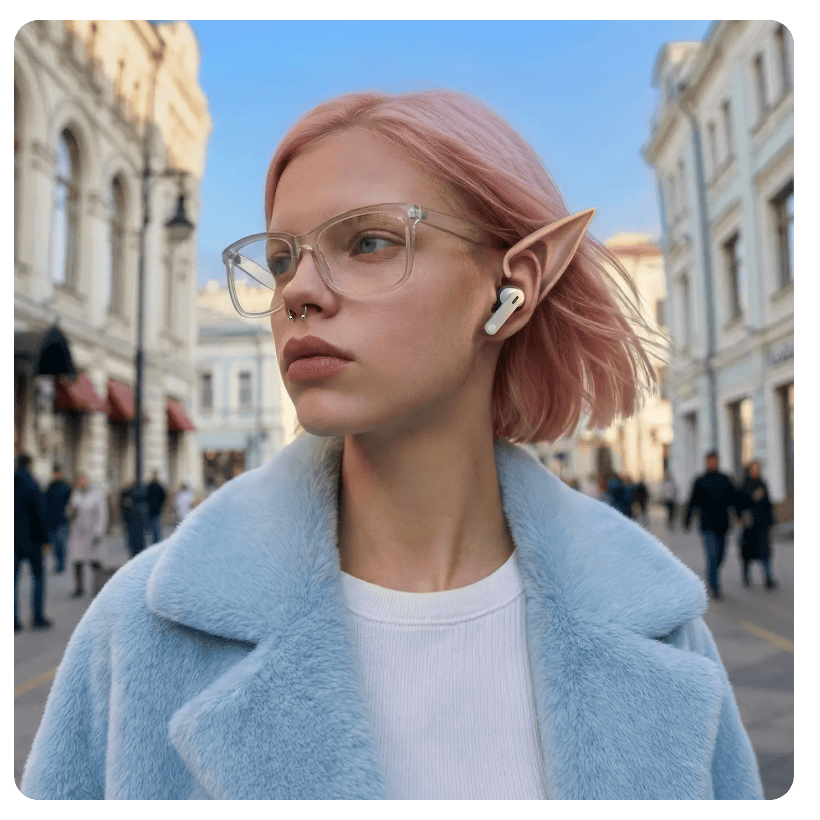 Bluetooth Гарнитура Яндекс Дропс с Алисой AI, TWS, фиолетовый 4 yandex-drops-ai-05