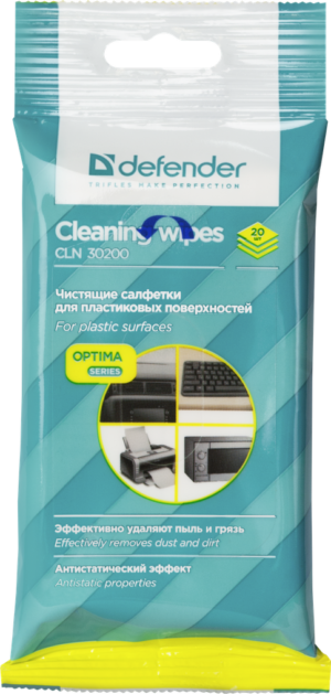 Чистящие салфетки Defender CLN 30200 для для пластиковых поверхностей 1