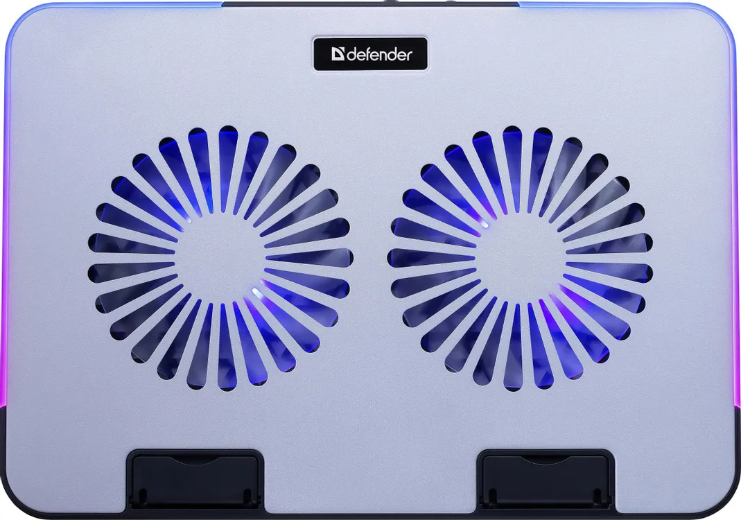 Охлаждающая подставка для ноутбука Defender NS-519 15.6", RGB, металл, 2 вентилятора 1 Охлаждающая подставка для ноутбука Defender NS-519 15.6", RGB, металл, 2 вентилятора 1