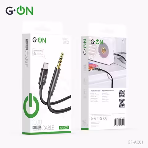 Кабель AUX G-ON GF-AC01 Type-C/3.5mm (папа) черный 2 Кабель AUX G-ON GF-AC01 Type-C/3.5mm (папа) черный 2