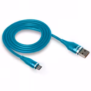 Кабель USB/Lighting WALKER C735 3.1A прорезиненн. металл. blue 1