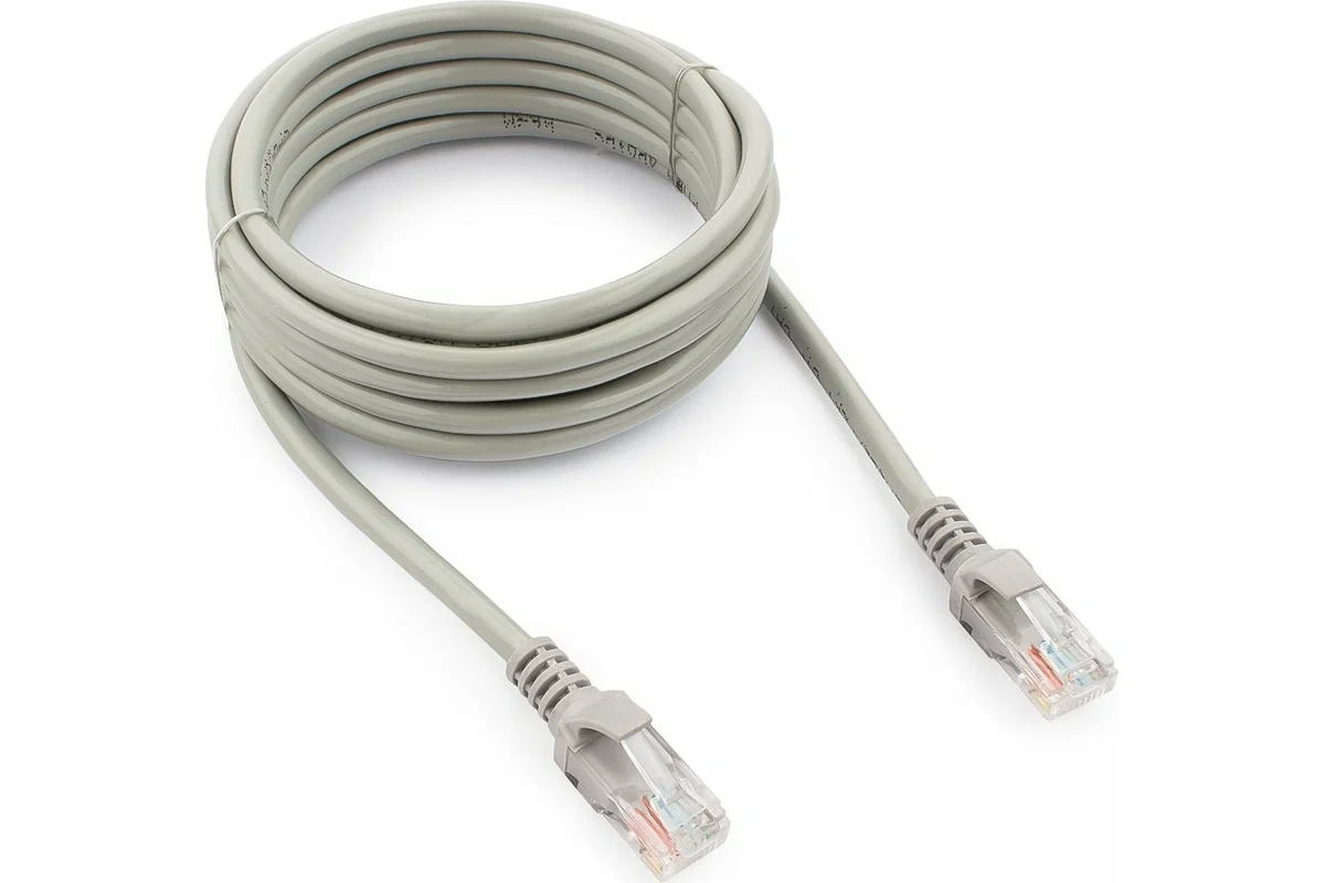 Патчкорд UTP Cablexpert PP12-3M кат.5e, 3м, литой, многожильный (серый) 2 Патчкорд UTP Cablexpert PP12-3M кат.5e, 3м, литой, многожильный (серый) 2