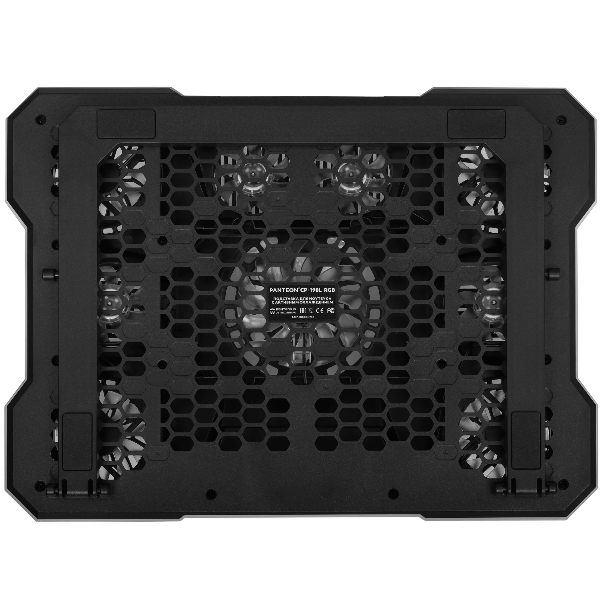 Охлаждающая подставка для ноутбука PANTEON CP-198L RGB Black 9"-19", 1xUSB 1xType-C, 9 вентиляторов 5 Охлаждающая подставка для ноутбука PANTEON CP-198L RGB Black 9"-19", 1xUSB 1xType-C, 9 вентиляторов 5